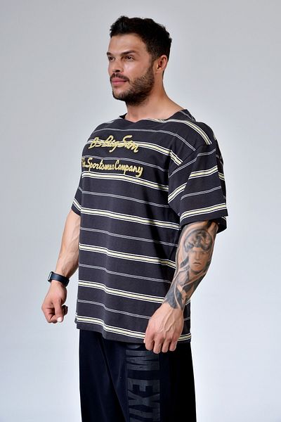 Big Sam Striped Wide Cut T-Shirt Rag-top 3013