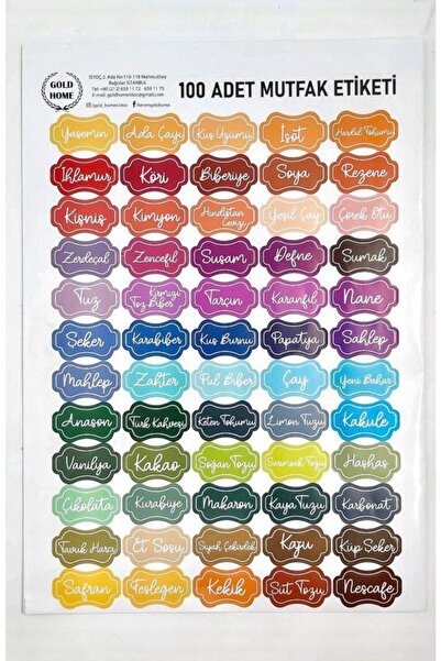 YzHome Colorful 100 Pieces Spice Pulses Nuts Spice Jar Sticker Label