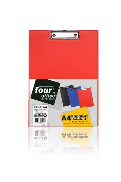 Four Office سكرتارية حمراء بدون غطاء مقاس A4