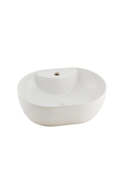 Seramiksan Alto Beyaz Tezgah Üstü Batarya Delikli Lavabo A002061