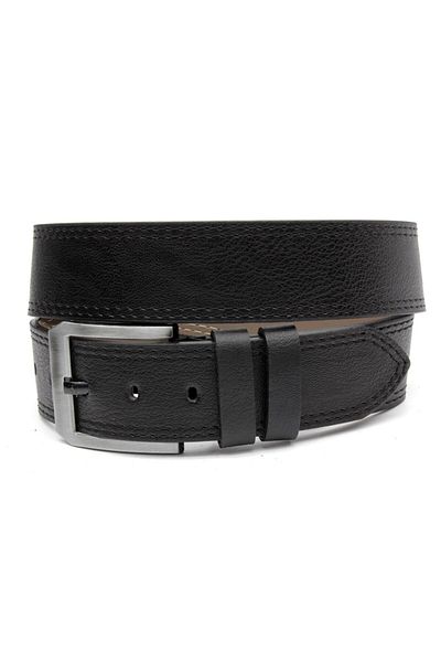 MKM MAN Men's Black Jeans and Canvas Belt