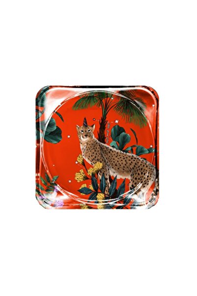 VİTELLİ العجائب البرتقال ليوبارد الزجاج كوستر