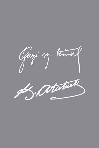 Dijitonline Autocolant semnătură Gazi M.kemal, Autocolant semnătură Atatürk, Semnătură dublă, 15x6 cm, Autocolant auto, Arma,