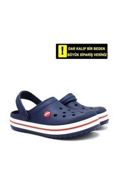 Akınal Bella Navy Blue White Unisex Sabo Slippers