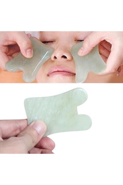 Yeşim Taşı Gua Sha Doğal Taş Masaj Aleti Yüz Ve Cilt Bakımı Jade Gua Sha