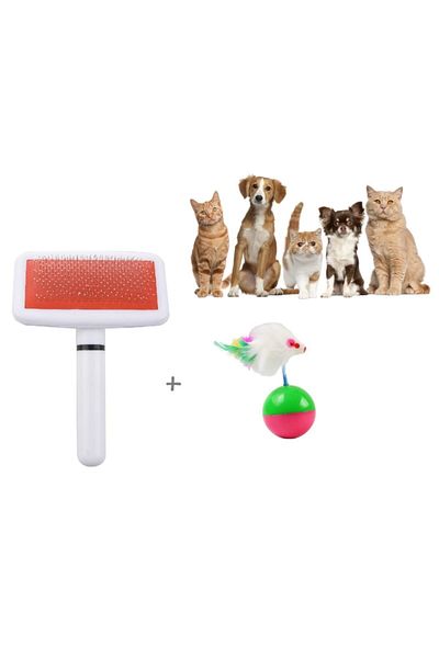SARFEX Set of 2 Cat Dog Hair Collecting Brush and Pilgrim Sleeping Toy with Wire F