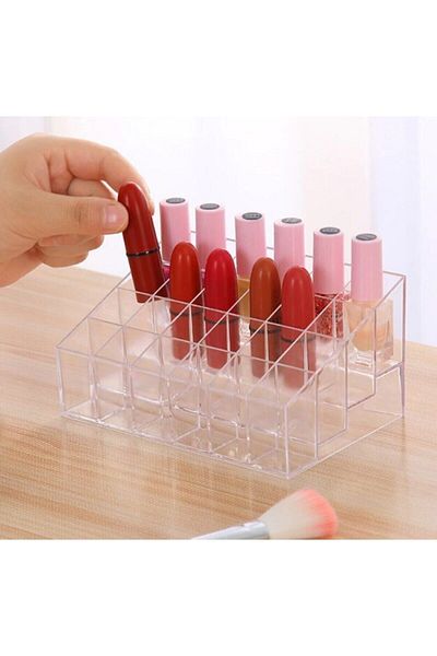 SARFEX Transparent 24 Compartment Makeup Organizer