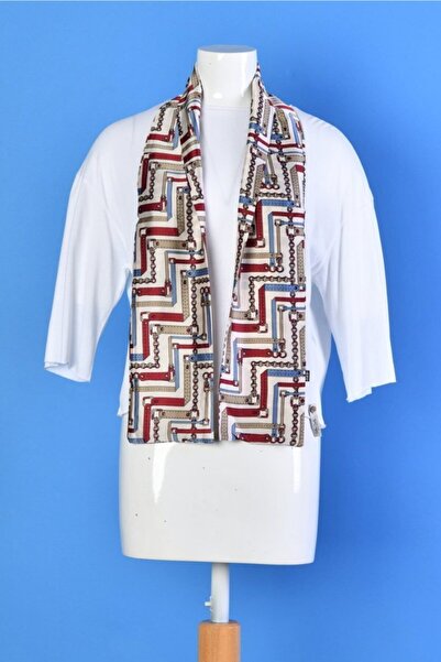 Moda1001 Eșarfă cu aspect satinat cu model