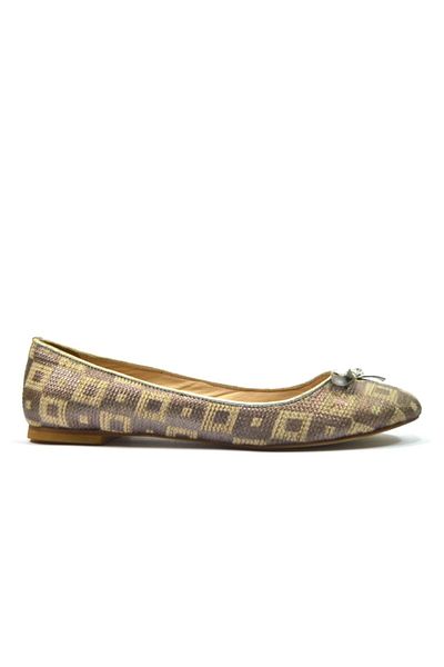 Beatrice 401 Gray Beige Daily Women's Ballerina Shoes
