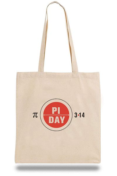QIVI Geantă din stofă Pi Day Red Logo