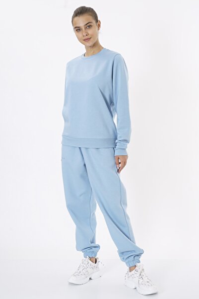 Eoselio Kadın Paçası Lastikli Nakış Detaylı Örme Jogger