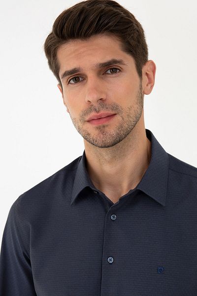Pierre Cardin Ανδρικό πουκάμισο Navy Blue