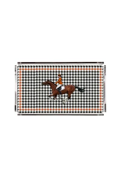 VİTELLİ Equestrian Turuncu Ceket 40x20 Pleksi Tepsi