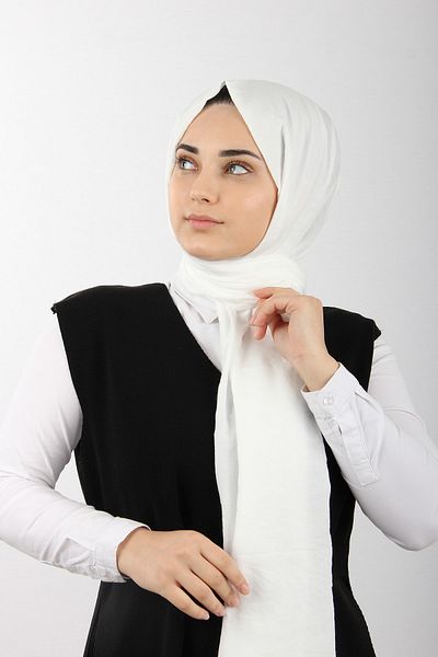 Sima White Cotton Jazz Shawl