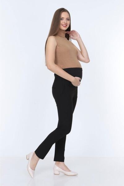 HaiModa Hamile Dar Paça Kumaş Siyah Pantolon