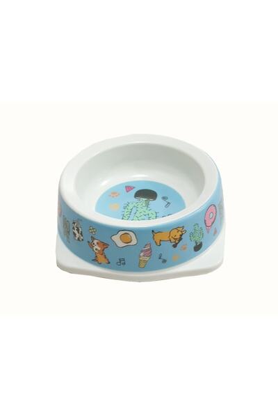 Bobo Blue Cat Dog Melamine Food and Water Bowl - Bo-3038, 130 Ml