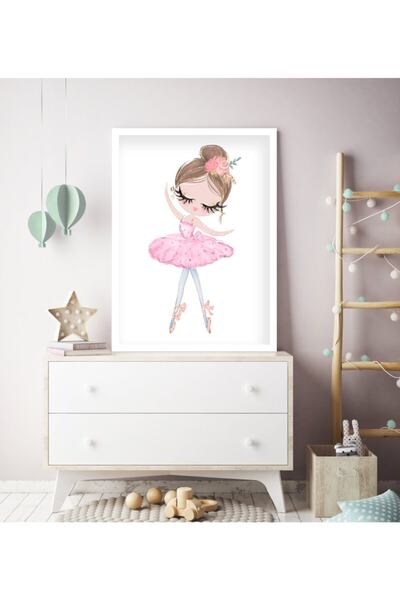 Ya&mu Tablosetleri 1 Adet 33 X 44cm Büyük Boy Beyaz Çerçeveli Bebek, Çocuk Od...