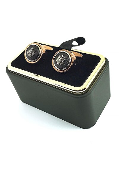 Kravatkolik Bakır Renk Yuvarlak Blazer Motif Kol Düğmesi Kd1609