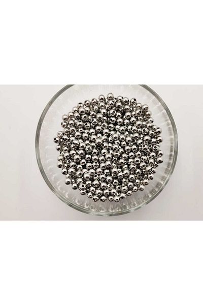 yiğit aksesuar 100 Pieces Silver Round Jewelry Making Spacer 5 Mm