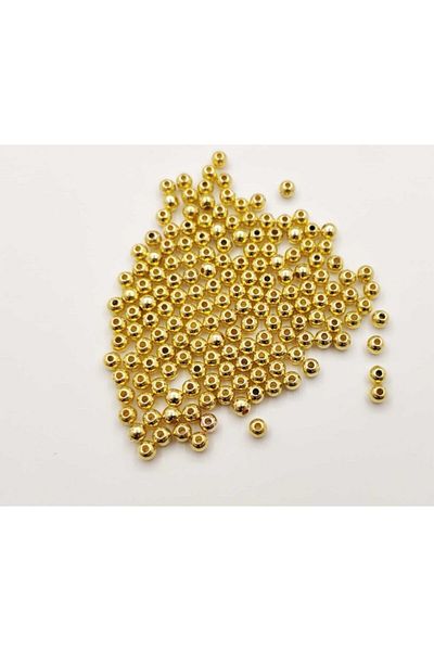 yiğit aksesuar 100 Pieces Gold Round Jewelry Making Spacer 5 Mm