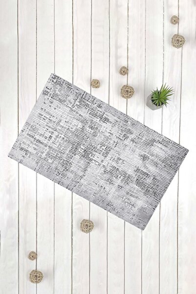 Evsebu Gri Modern Motif Çok Amaçlı Banyo Paspası
