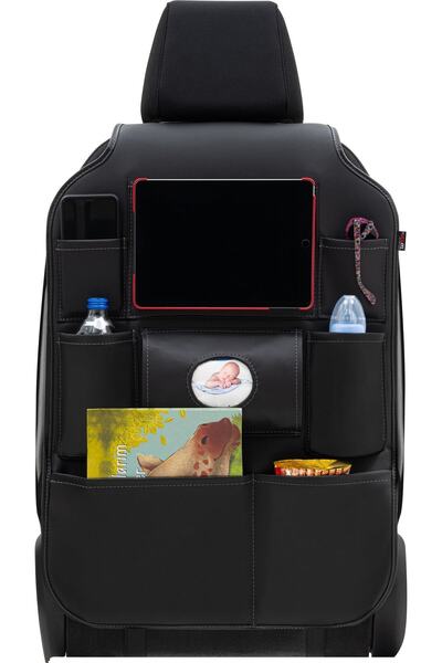Otom Premium Design Deri Koltuk Arkası Araç içi Organizer Eşya Düzenleyici Siyah