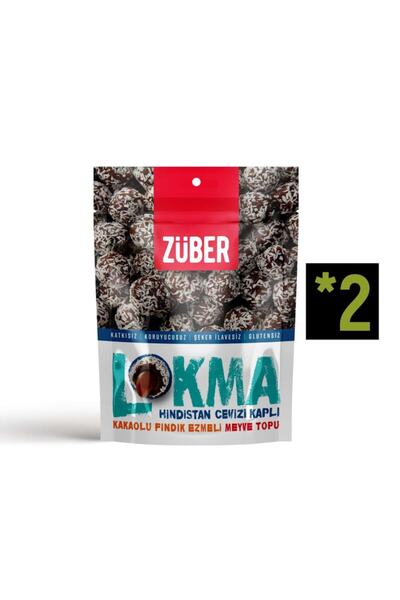 Zeyrek Gurme Züber Lokma Coconut Coated Cocoa Nut Butter Fruit Ball 96g X 2