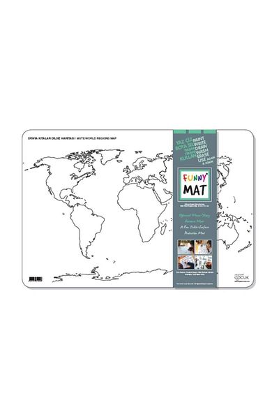 Akademi Çocuk Funny Mat - World Continents Mute Map 33.5X48Cm
