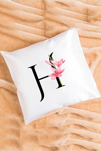 Hedizu Floral Letter H Pillow