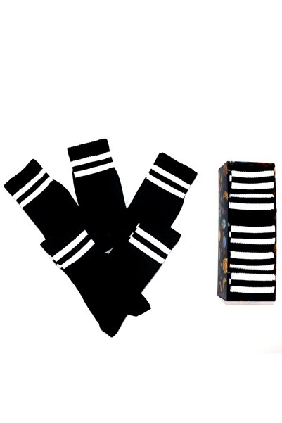 MG ÇORAP Set șosete lungi de tenis cu dungi negre