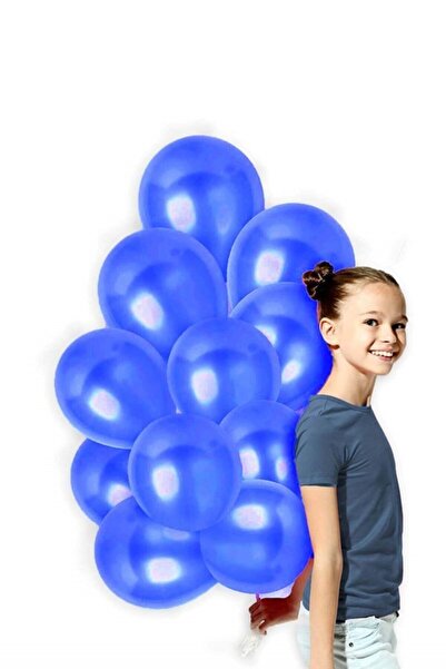 Partifabrik حزمة من 100 بالون معدني باللون الأزرق الداكن