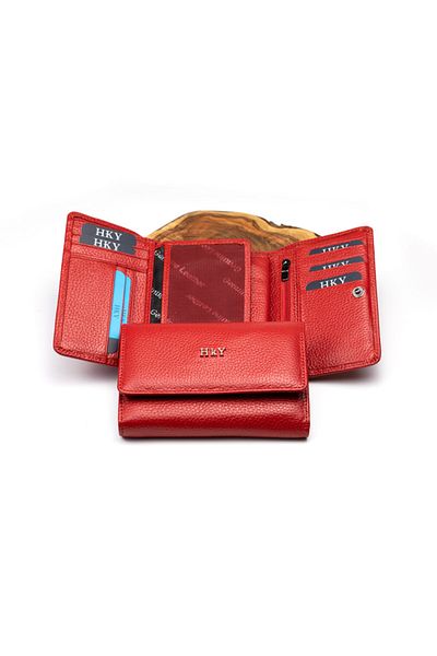 HKY Medium Size Multi-Useful Genuine Leather Women's Wallet