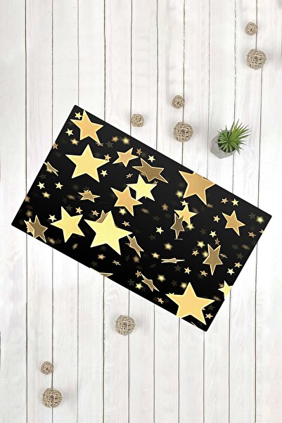 Evsebu Gold Stars Non-Slip Based Decorative Carpet