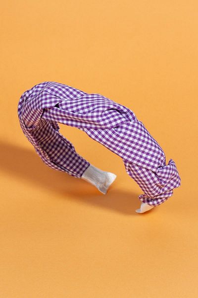 BAHELS Women's Purple Special Series Gingham Crown Hair Band