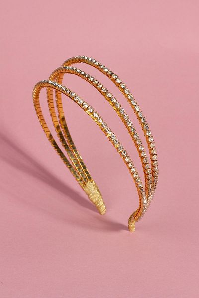 BAHELS Women's Gold Special Design Crystal Stone Triple Crown