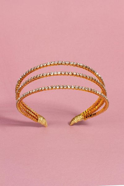 BAHELS Women's Gold Special Design Crystal Stone Triple Crown