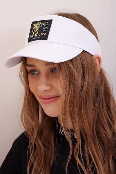 Trend Alaçatı Stili Woman's White Tennis Hat ALC-A2297