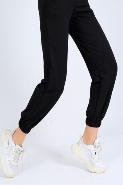 Modoo Tekstil Unisex μαύρο φούτερ με ελαστικά πόδια