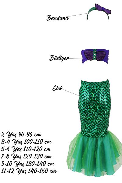 Herkese Kostüm Mermaid Children's Costume Sparkle
