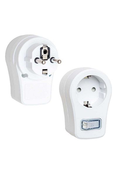 Powermaster موديل 16816 مقبس أبيض محمي بالتيار - 10 أمبير - 2500 وات (تحت 25 ليرة تركية)
