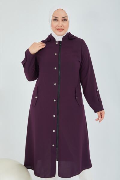 Butik Onyx Kapüşonlu Ve Çakma Detaylı Kap