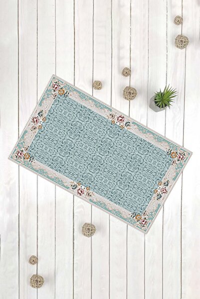 Evsebu Covoraș antiderapant cu motiv Hali albastru - KOP-H-1457