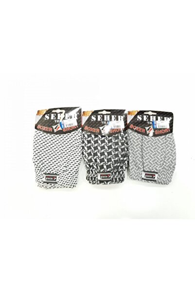 Seher Yıldızı Boxeri bărbați din bumbac pieptănat cu model, 6 bucăți