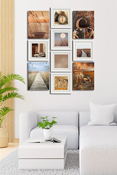 Cadran 10 Parçalı Çerçeve Görünümlü Mdf Tablo Seti Flm021