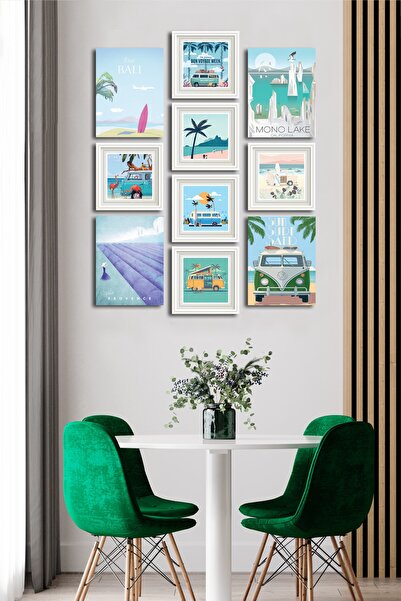 Cadran 10 Parçalı Çerçeve Görünümlü Mdf Tablo Seti Flm186