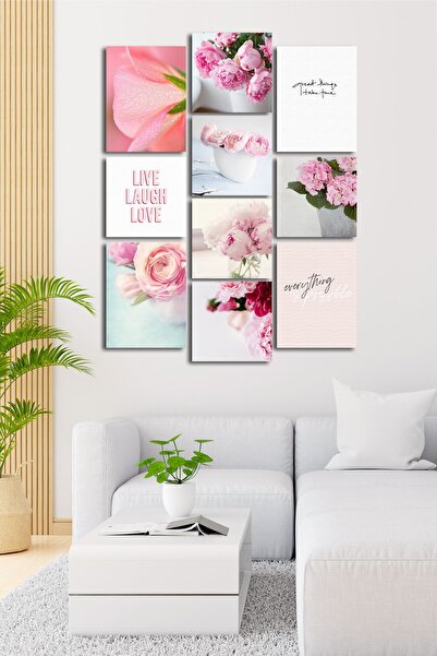 Cadran 10 Parçalı Çerçeve Görünümlü Mdf Tablo Seti Flm003