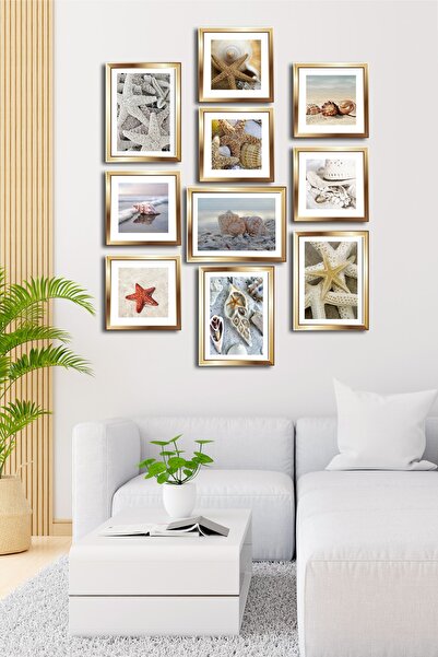 Cadran 10 Parçalı Çerçeve Görünümlü Mdf Tablo Seti Flm110