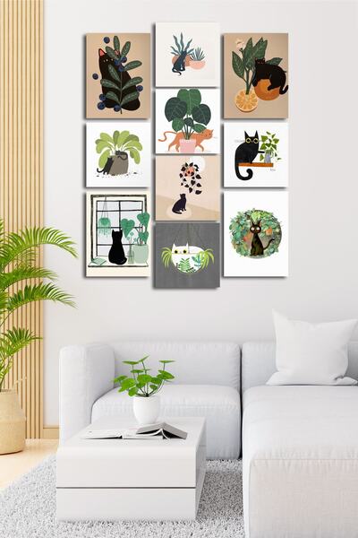 Cadran 10 Parçalı Çerçeve Görünümlü Mdf Tablo Seti Flm023