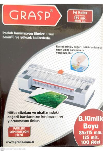 Grasp Laminasyon Filmi 125 Mic 85*115 Mm 100 Adet