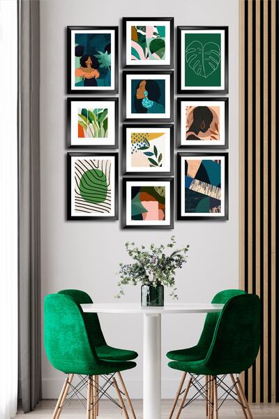 Cadran 10 Parçalı Çerçeve Görünümlü Mdf Tablo Seti Flm047